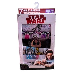NEW Disney Star Wars Girl’s 7pk Hipster Panties Underwear size 8